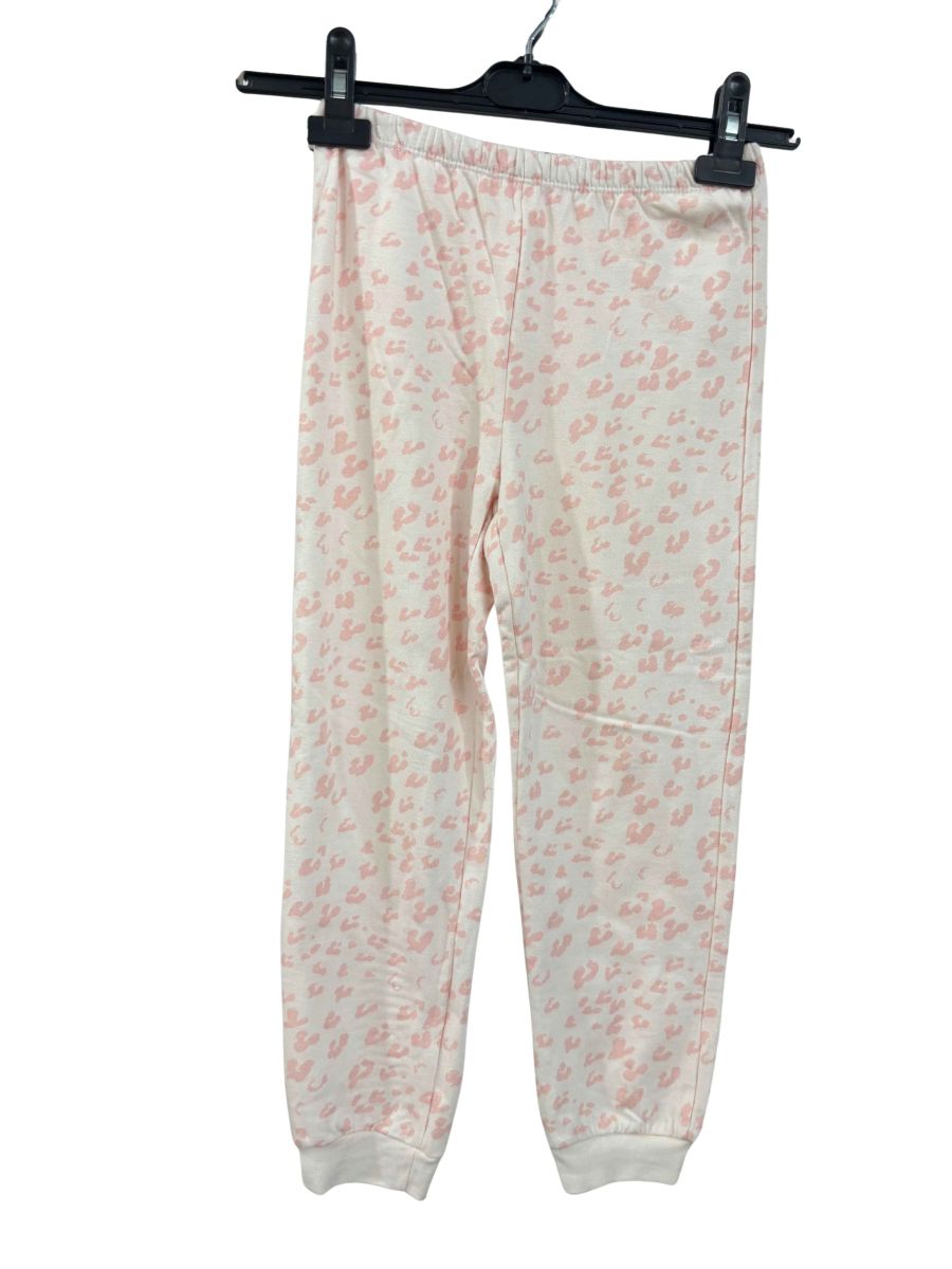 Pembe Leopar Desenli Beli ve Paçası Lastikli Kadın Pijama Altı